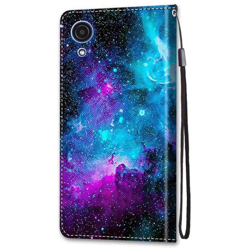 Custodia in pelle Samsung Galaxy A03 Core Cielo Cosmico