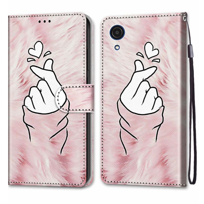 Custodia in pelle Samsung Galaxy A03 Core Cuore Del Dito