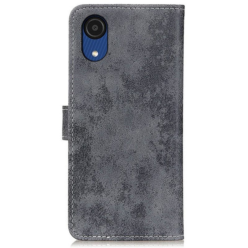 Custodia in pelle Samsung Galaxy A03 Core Effetto Pelle Vintage