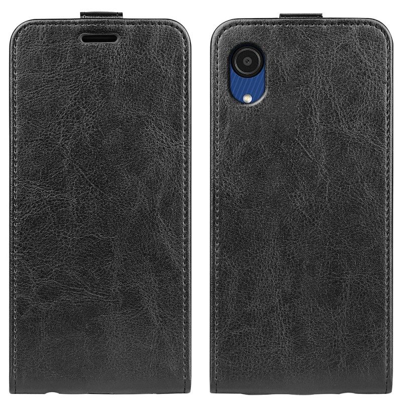 Custodia in pelle Samsung Galaxy A03 Core Folio Cover Patta Verticale Effetto Pelle