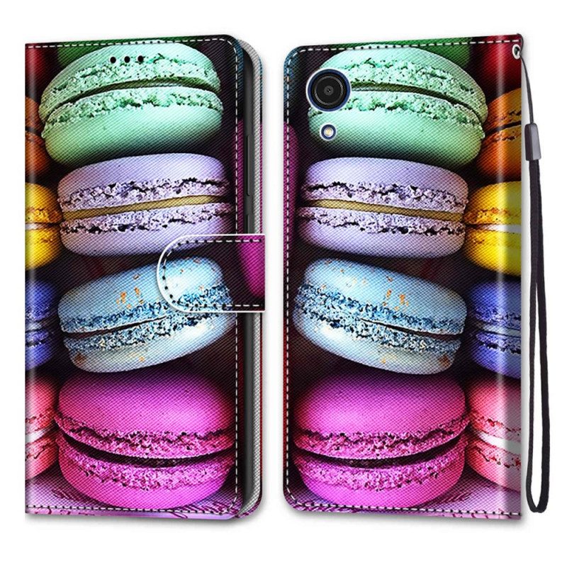 Custodia in pelle Samsung Galaxy A03 Core Macarons