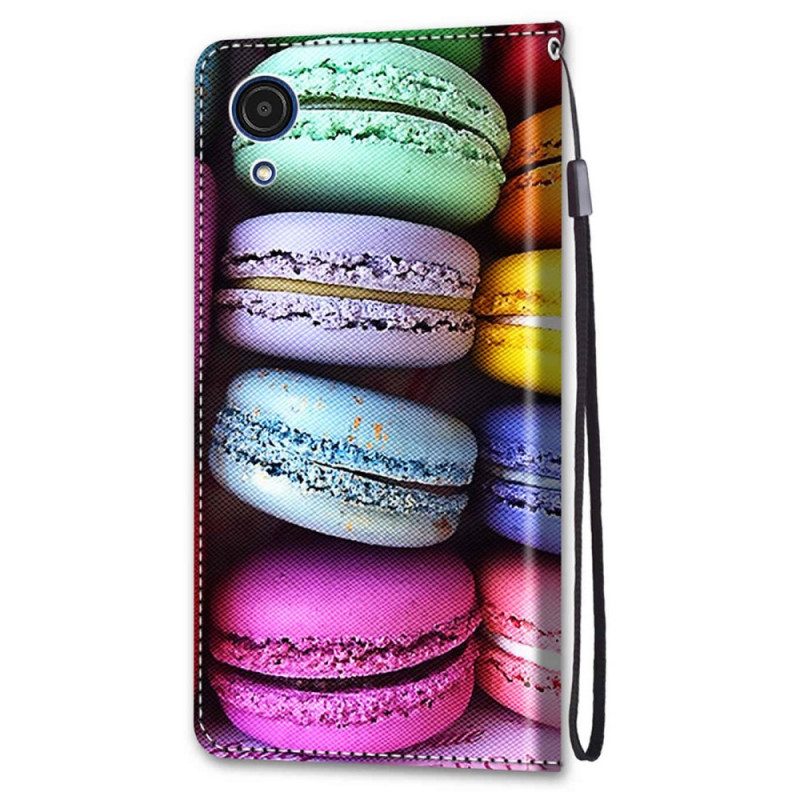 Custodia in pelle Samsung Galaxy A03 Core Macarons