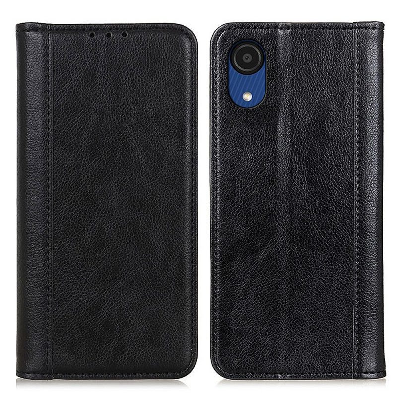 Folio Cover Samsung Galaxy A03 Core Custodia in pelle Eleganza Split Litchi Leather