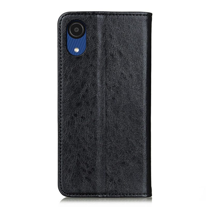 Folio Cover Samsung Galaxy A03 Core Custodia in pelle Struttura In Pelle