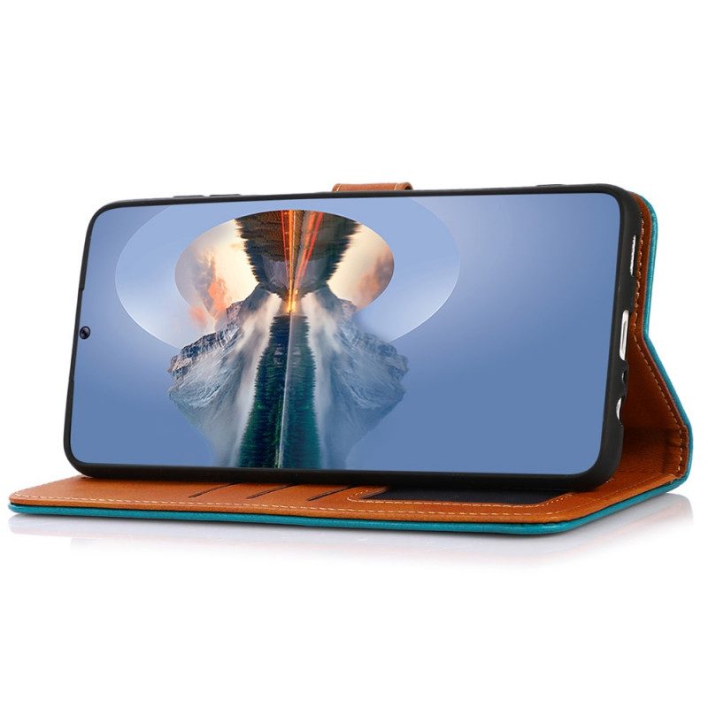 Folio Cover Samsung Galaxy A03 Core Ecopelle Con Cinturino Khazneh