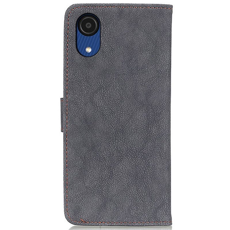 Folio Cover Samsung Galaxy A03 Core Khazneh Crosta Di Cuoio Retrò