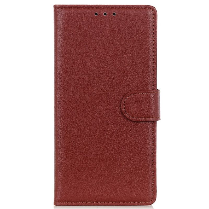 Folio Cover Samsung Galaxy A03 Core Pelle Litchi Tradizionale