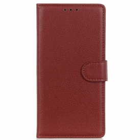 Folio Cover Samsung Galaxy A03 Core Pelle Litchi Tradizionale