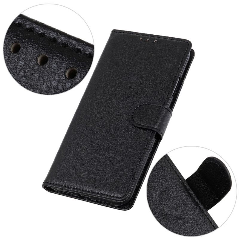 Folio Cover Samsung Galaxy A03 Core Pelle Litchi Tradizionale