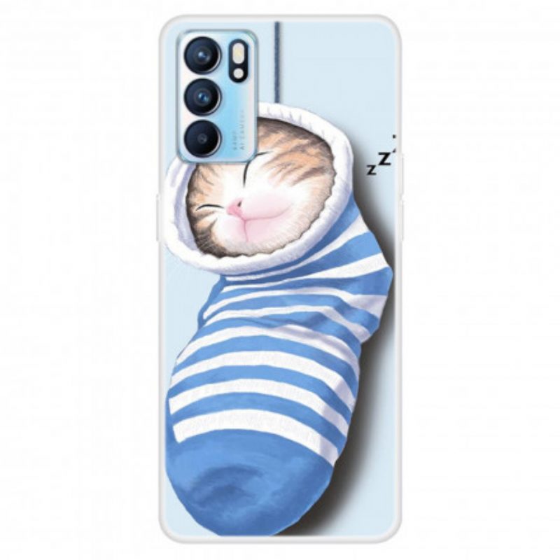 Cover Oppo Reno 6 5G Gattino Addormentato