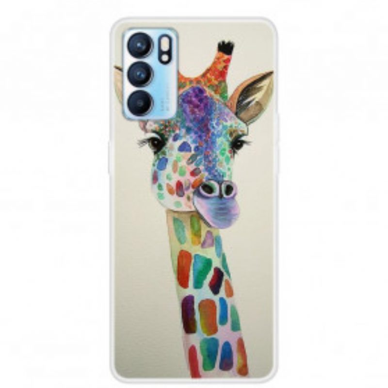 Cover Oppo Reno 6 5G Giraffa Colorata