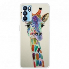 Cover Oppo Reno 6 5G Giraffa Colorata