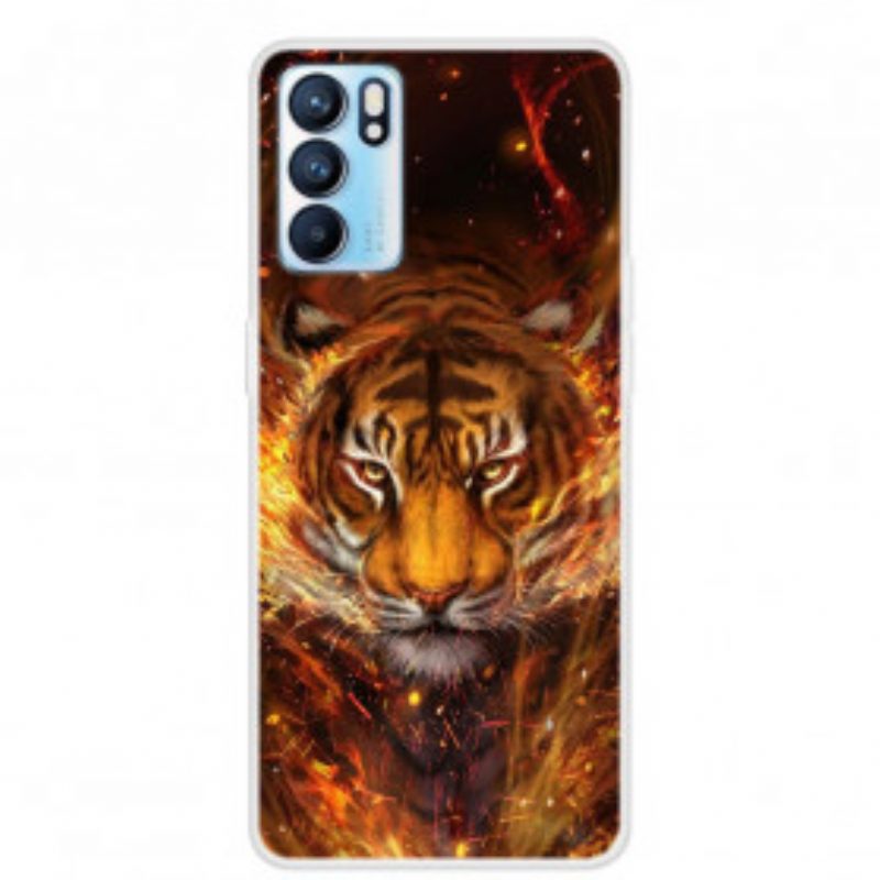 Cover Oppo Reno 6 5G Tigre Flessibile