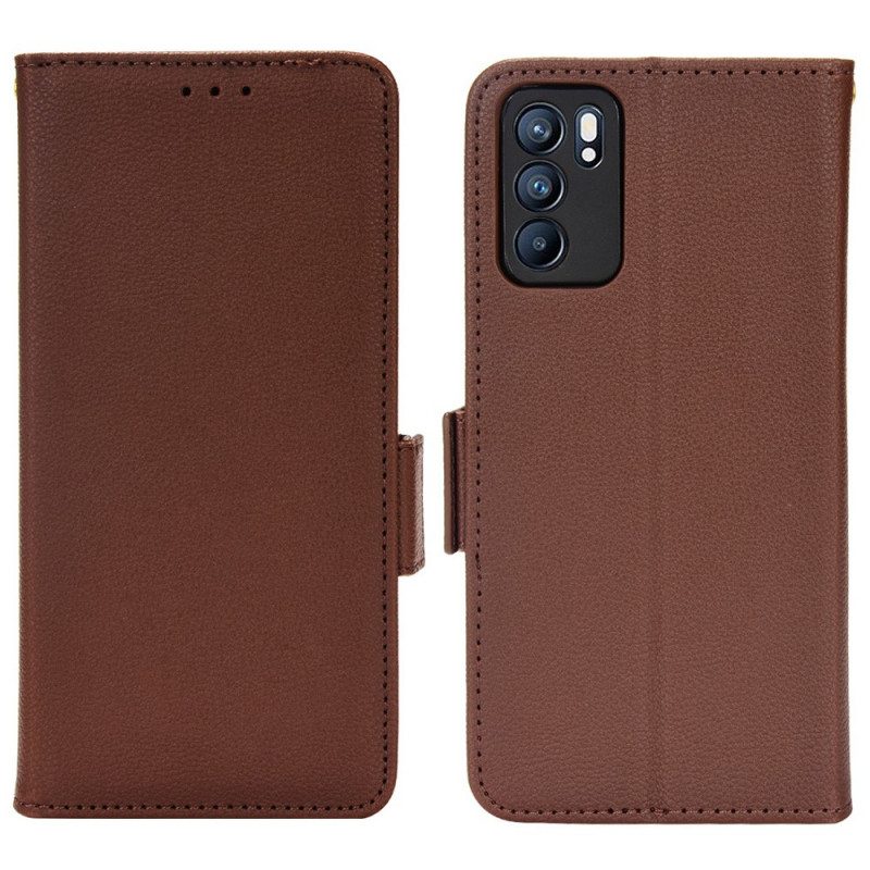 Custodia in pelle Oppo Reno 6 5G Folio Cover Flap Doppio Nuovi Colori