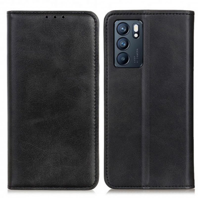 Folio Cover Oppo Reno 6 5G Custodia in pelle Pelle Crosta Eleganza