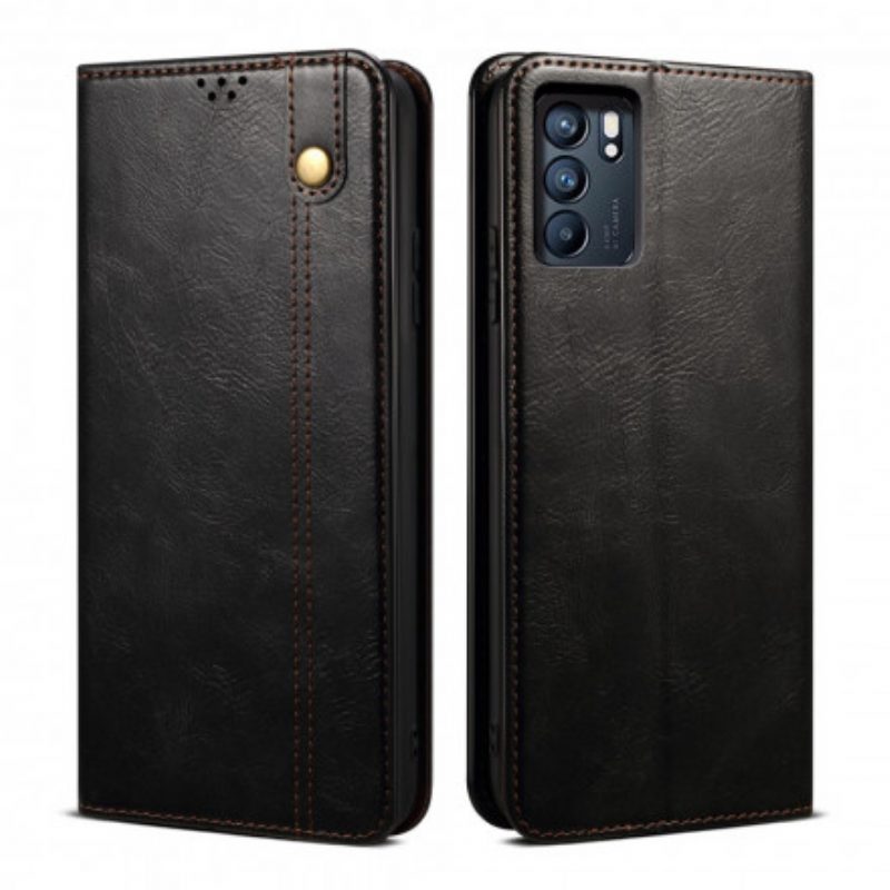 Folio Cover Oppo Reno 6 5G Custodia in pelle Ecopelle Cerata