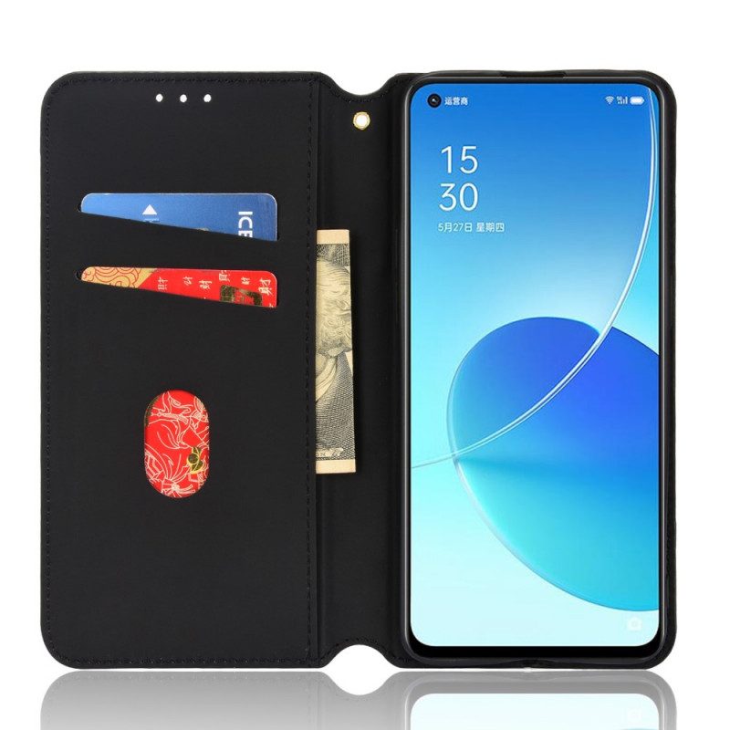 Folio Cover Oppo Reno 6 5G Custodia in pelle Effetto Pelle Diamante 3d