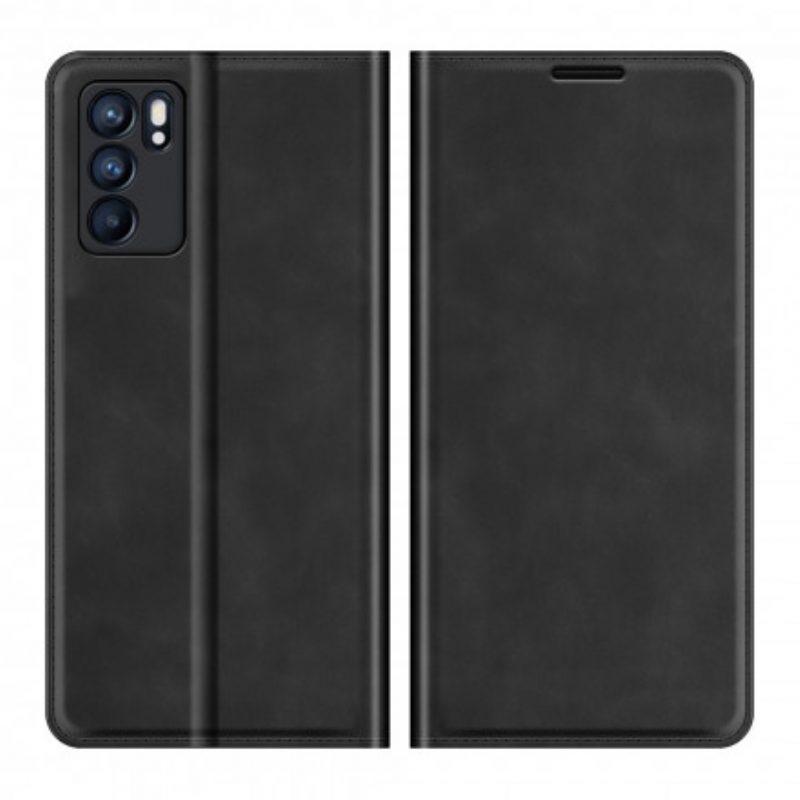 Folio Cover Oppo Reno 6 5G Custodia in pelle Effetto Pelle Morbida