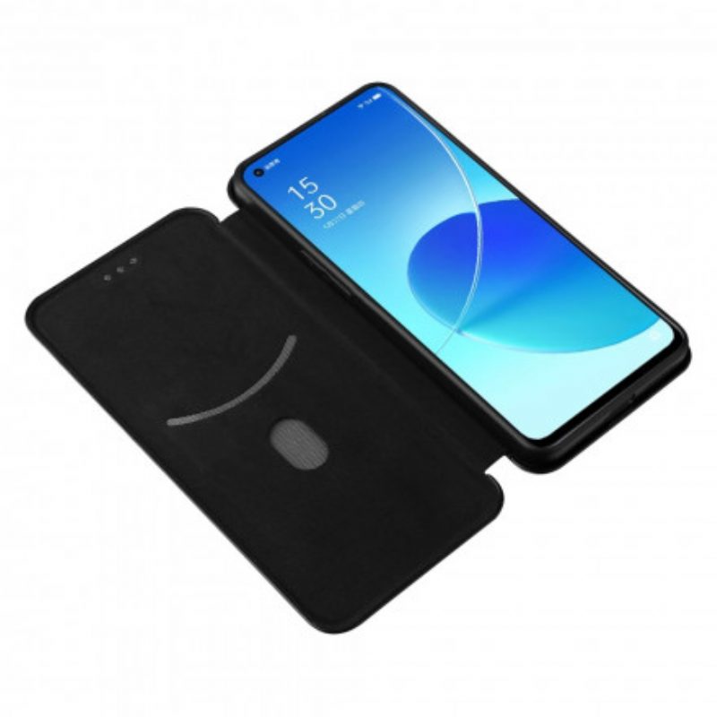 Folio Cover Oppo Reno 6 5G Custodia in pelle Silicone Colorato Al Carbonio