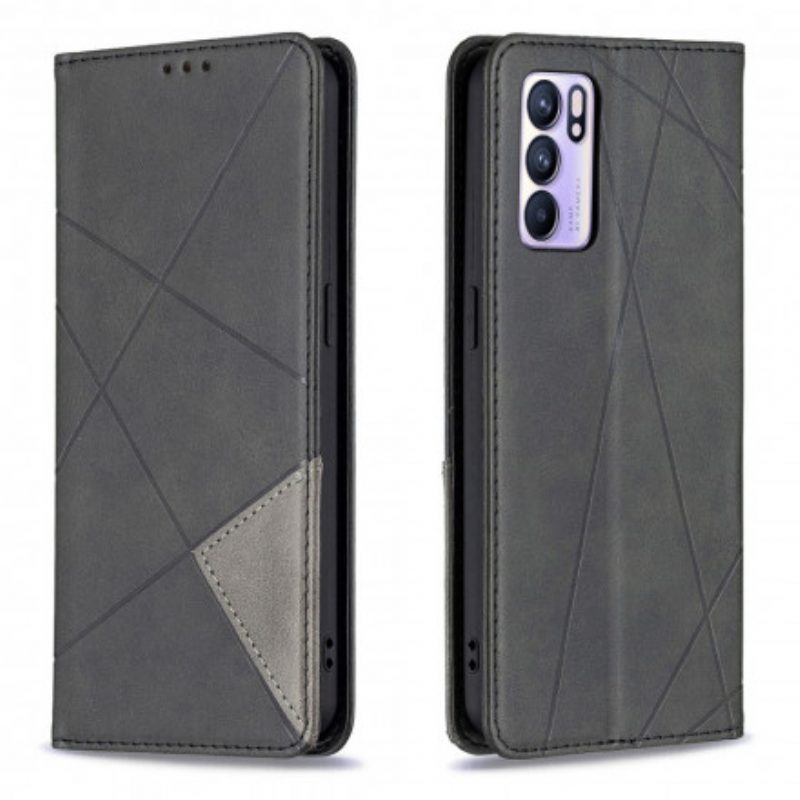 Folio Cover Oppo Reno 6 5G Custodia in pelle Stile D'artista