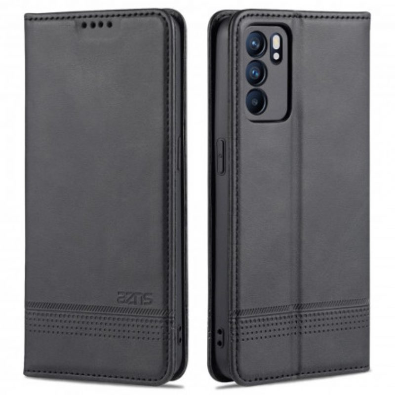 Folio Cover Oppo Reno 6 5G Custodia in pelle Stile In Pelle Azns