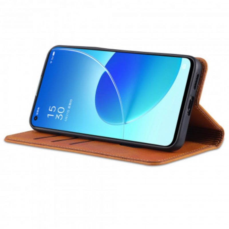 Folio Cover Oppo Reno 6 5G Custodia in pelle Stile In Pelle Azns