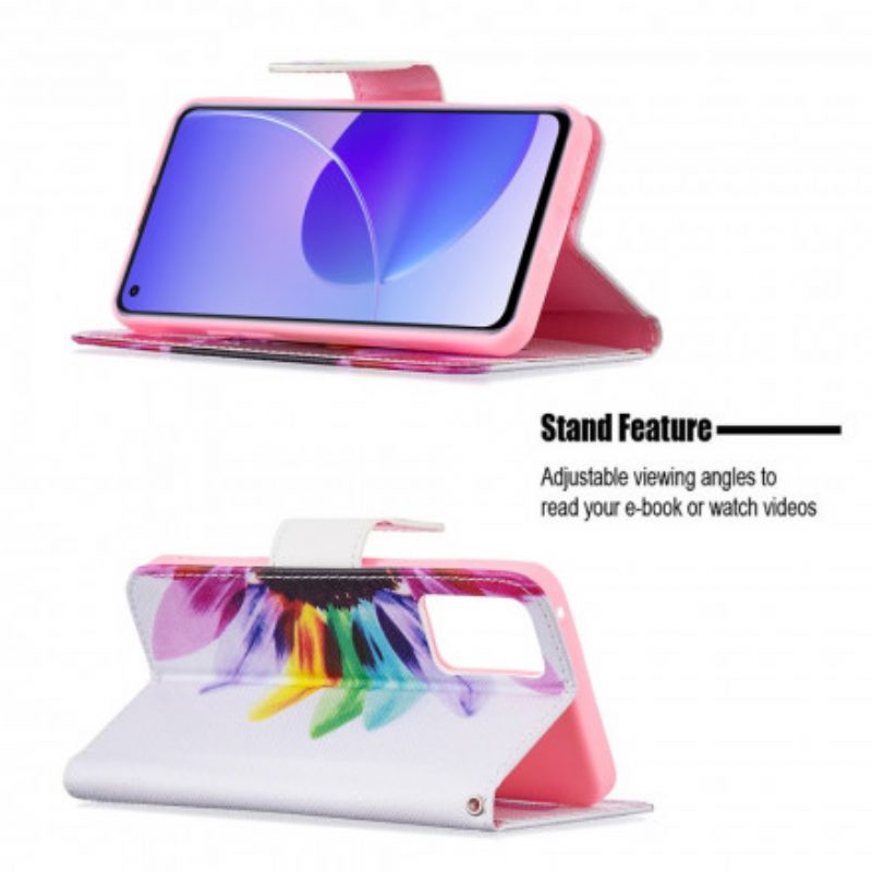 Folio Cover Oppo Reno 6 5G Fiore Dell'acquerello