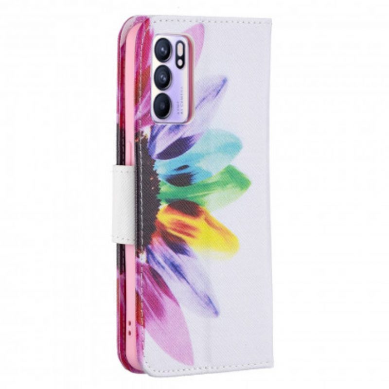 Folio Cover Oppo Reno 6 5G Fiore Dell'acquerello