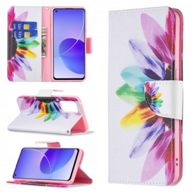 Folio Cover Oppo Reno 6 5G Fiore Dell'acquerello