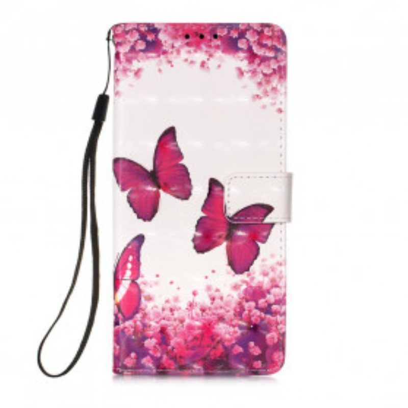 Folio Cover Poco M3 Farfalle Rosse