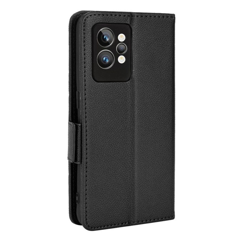 Custodia A Portafoglio Realme GT2 Pro Stile Tradizionale In Pelle Litchi