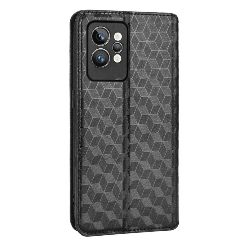 Folio Cover Realme GT2 Pro Custodia in pelle Effetto Pelle Cubo 3d