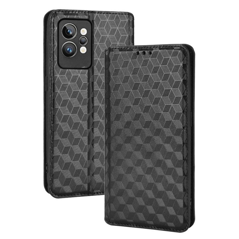 Folio Cover Realme GT2 Pro Custodia in pelle Effetto Pelle Cubo 3d