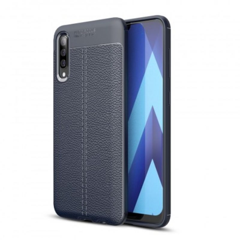 Cover Samsung Galaxy A50 Doppia Linea Litchi Effetto Pelle