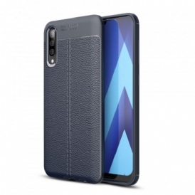 Cover Samsung Galaxy A50 Doppia Linea Litchi Effetto Pelle