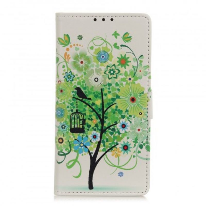 Custodia in pelle Samsung Galaxy A50 Albero In Fiore