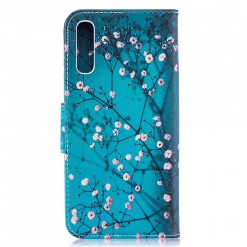 Custodia in pelle Samsung Galaxy A50 Albero In Fiore