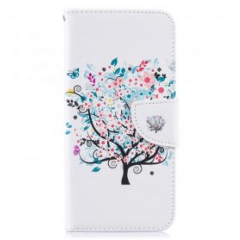 Custodia in pelle Samsung Galaxy A50 Albero Fiorito