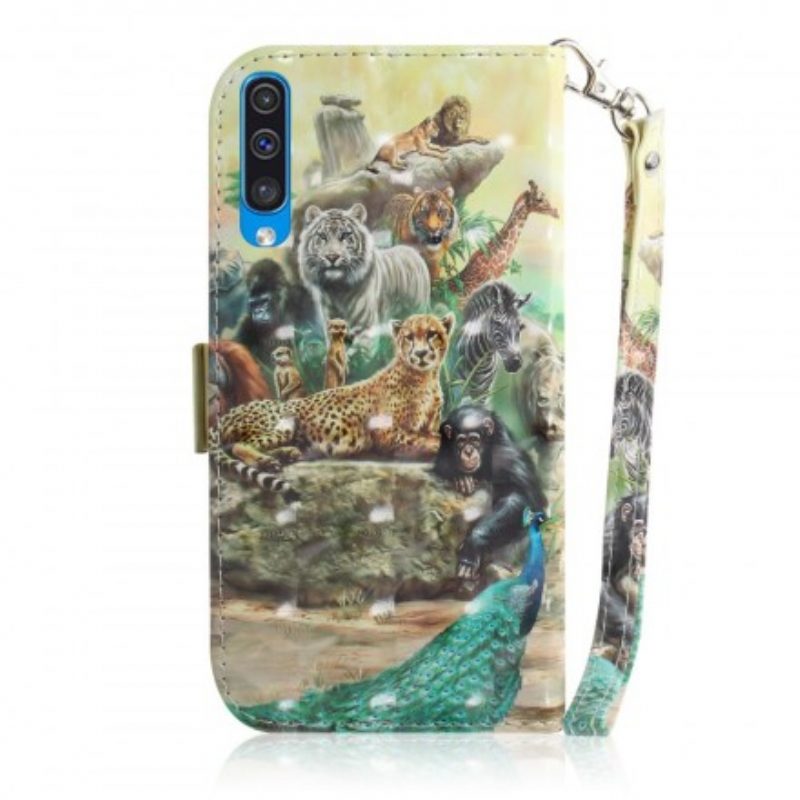 Custodia in pelle Samsung Galaxy A50 Perizoma Safari Animali