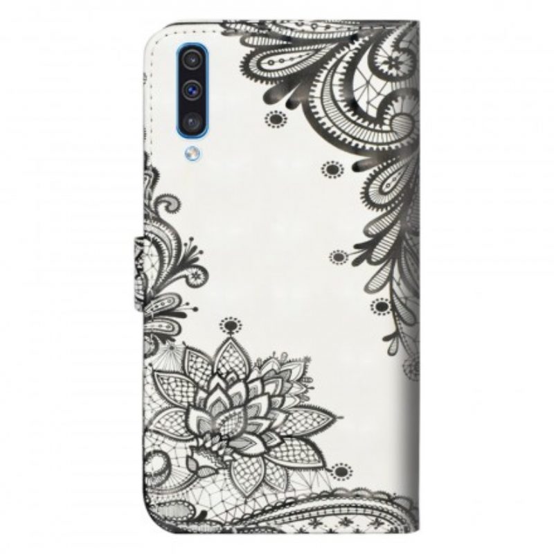 Custodia in pelle Samsung Galaxy A50 Pizzo Elegante