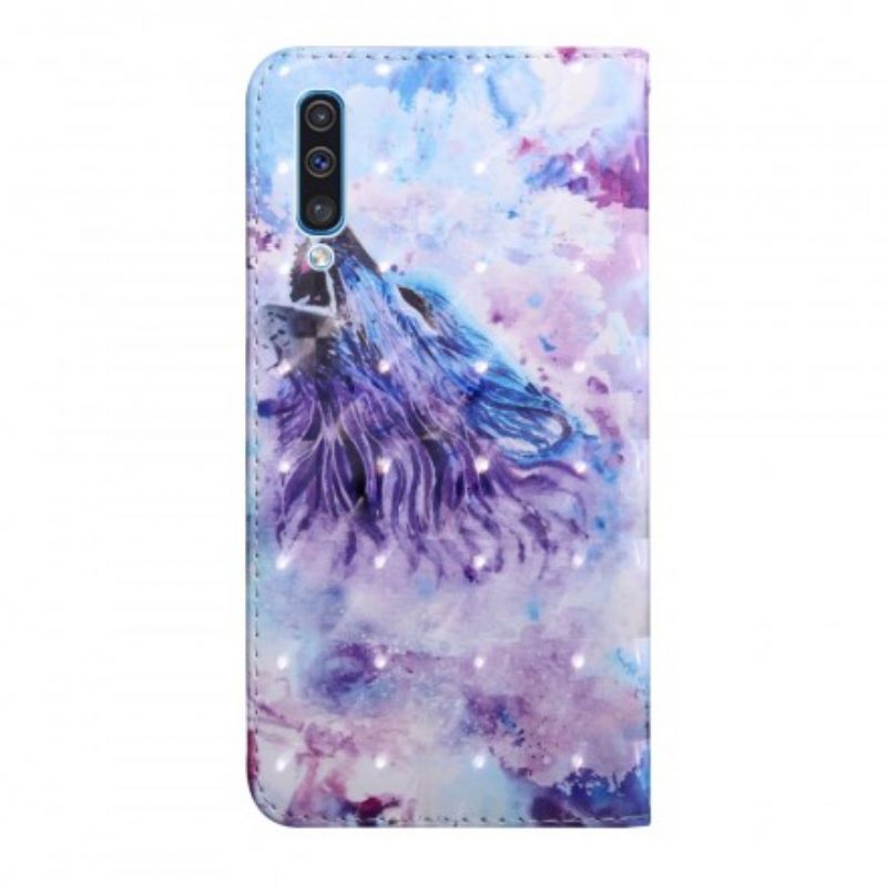 Folio Cover Samsung Galaxy A50 Lupo Dell'acquerello