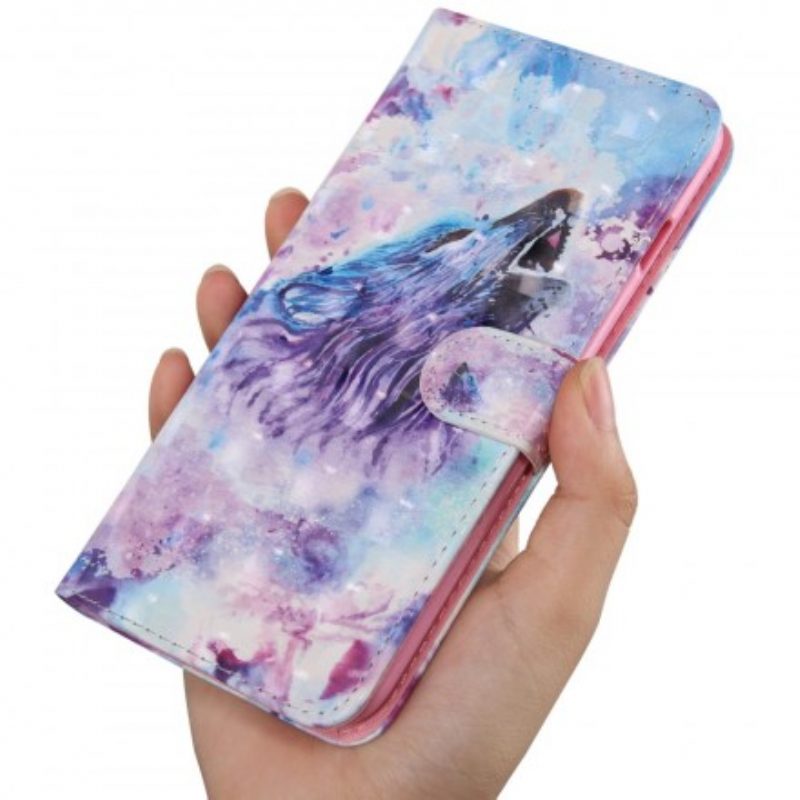 Folio Cover Samsung Galaxy A50 Lupo Dell'acquerello