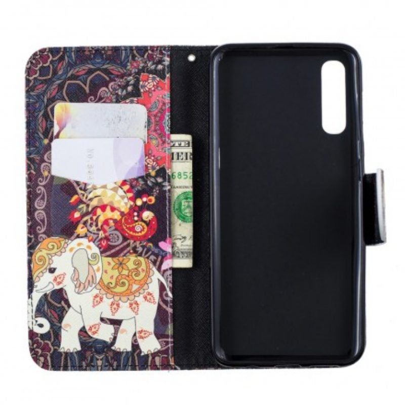 Folio Cover Samsung Galaxy A50 Mandala Di Elefanti Etnici