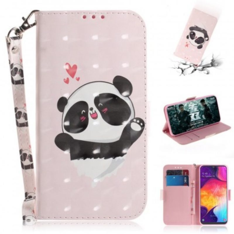 Folio Cover Samsung Galaxy A50 Panda Love Con Cordino