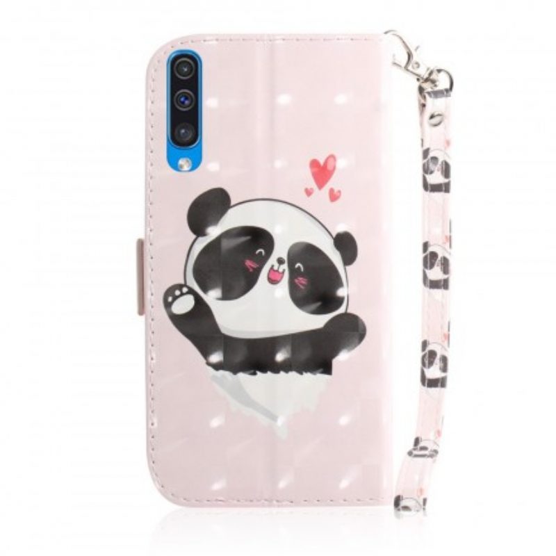 Folio Cover Samsung Galaxy A50 Panda Love Con Cordino