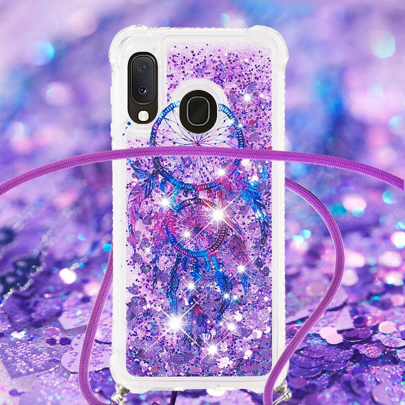 Cover Samsung Galaxy A20e Acchiappasogni Con Coulisse Con Paillettes