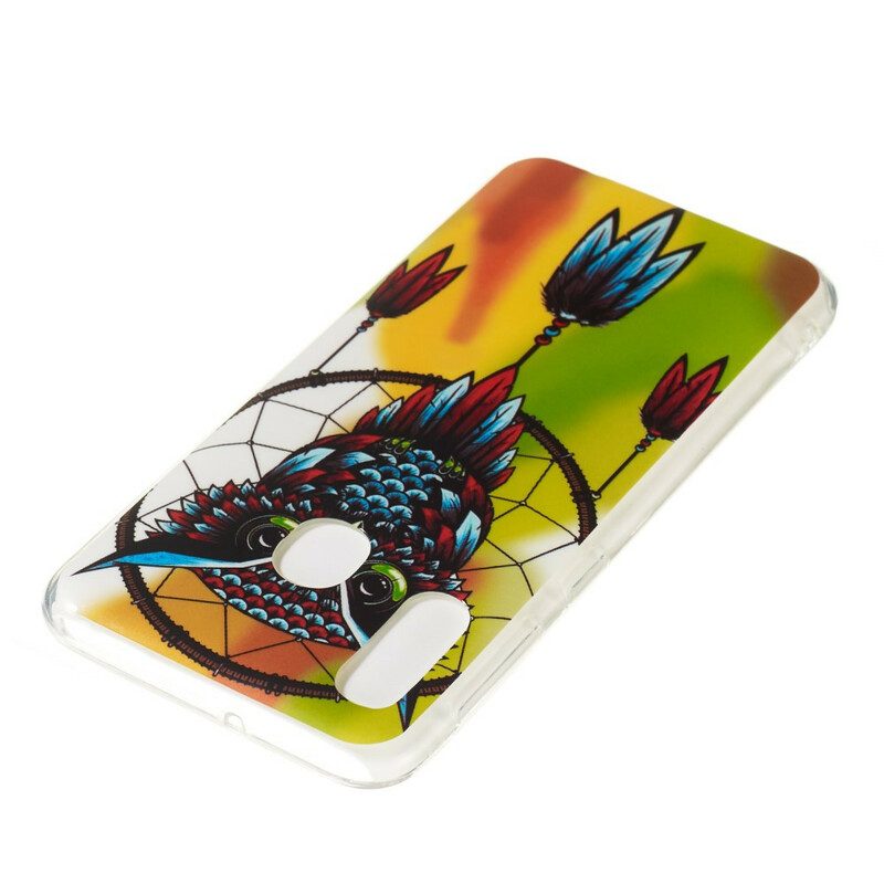 Cover Samsung Galaxy A20e Acchiappasogni Gufo Fluorescente