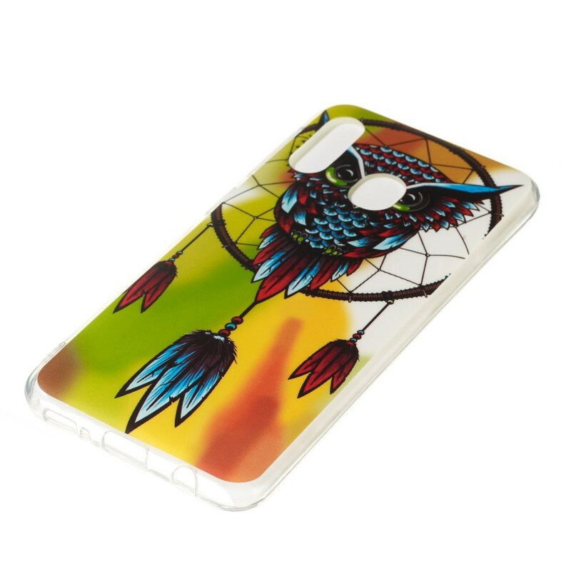 Cover Samsung Galaxy A20e Acchiappasogni Gufo Fluorescente