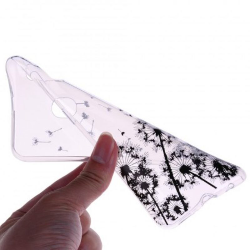 Cover Samsung Galaxy A20e Denti Di Leone Neri Senza Cuciture