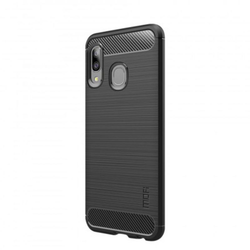 Cover Samsung Galaxy A20e Fibra Di Carbonio Spazzolata Mofi